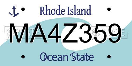 MA4Z359 Rhode Island License Plate