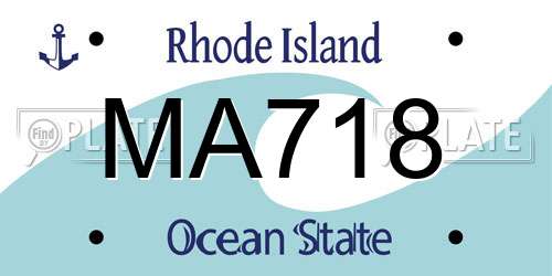 MA718 Rhode Island License Plate