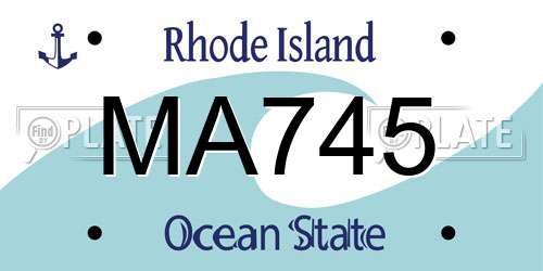 MA745 Rhode Island License Plate