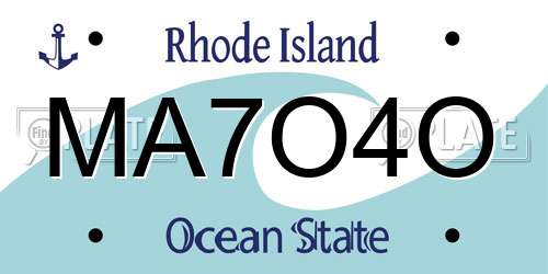 MA7O4O Rhode Island License Plate