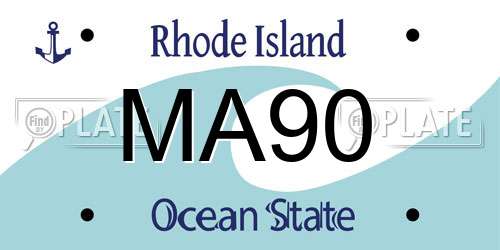 MA90 Rhode Island License Plate