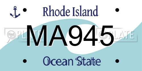 MA945 Rhode Island License Plate