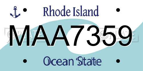 MAA7359 Rhode Island License Plate