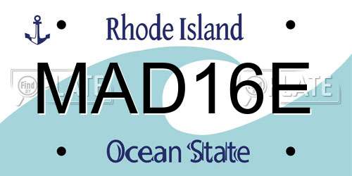 MAD16E Rhode Island License Plate
