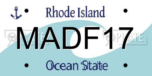 MADF17 Rhode Island License Plate