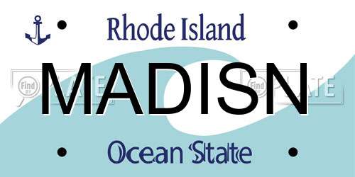 MADISN Rhode Island License Plate