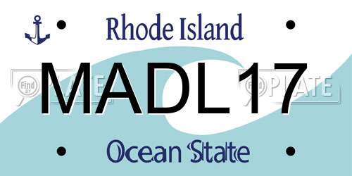 MADL17 Rhode Island License Plate