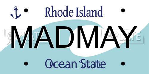 MADMAY Rhode Island License Plate
