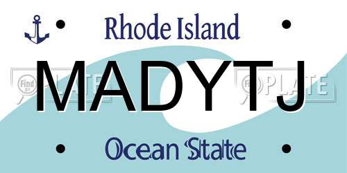 MADYTJ Rhode Island License Plate