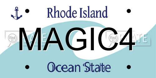 MAGIC4 Rhode Island License Plate