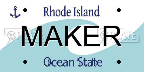 MAKER Rhode Island License Plate