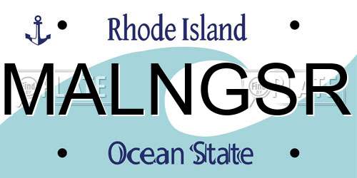 MALNGSR Rhode Island License Plate