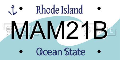MAM21B Rhode Island License Plate