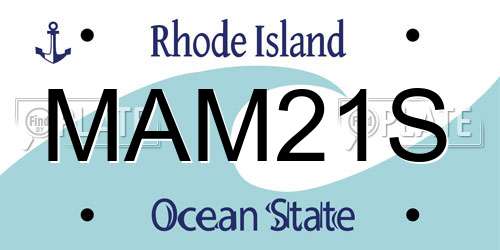 MAM21S Rhode Island License Plate