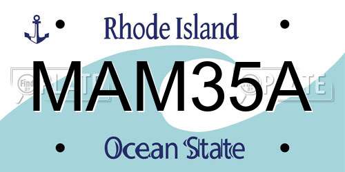 MAM35A Rhode Island License Plate