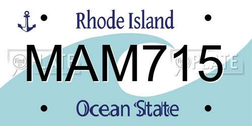 MAM715 Rhode Island License Plate