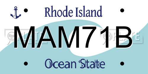 MAM71B Rhode Island License Plate