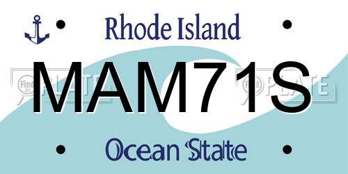 MAM71S Rhode Island License Plate