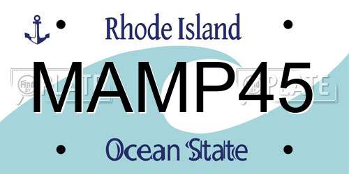 MAMP45 Rhode Island License Plate