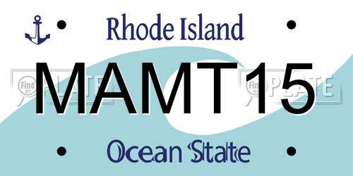 MAMT15 Rhode Island License Plate