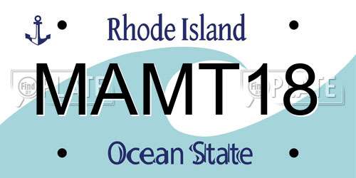 MAMT18 Rhode Island License Plate