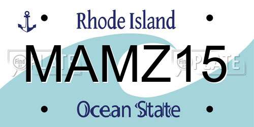 MAMZ15 Rhode Island License Plate