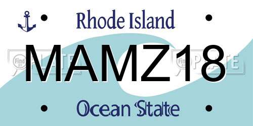 MAMZ18 Rhode Island License Plate