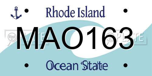 MAO163 Rhode Island License Plate