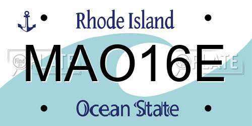 MAO16E Rhode Island License Plate
