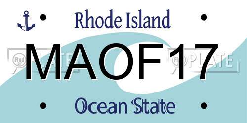 MAOF17 Rhode Island License Plate