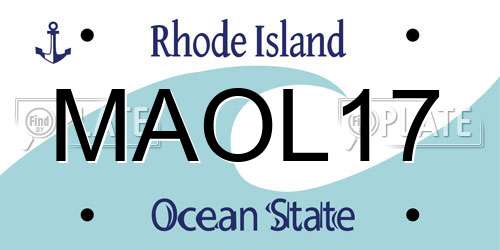 MAOL17 Rhode Island License Plate