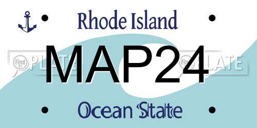 MAP24 Rhode Island License Plate