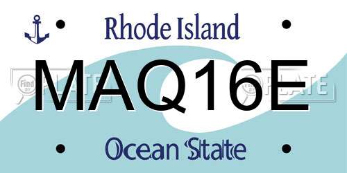 MAQ16E Rhode Island License Plate