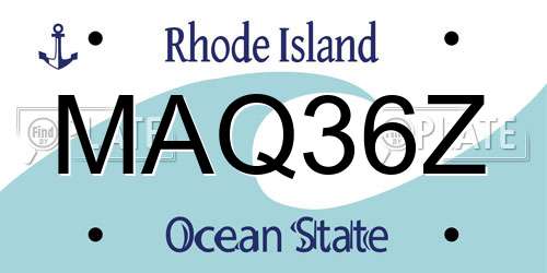 MAQ36Z Rhode Island License Plate