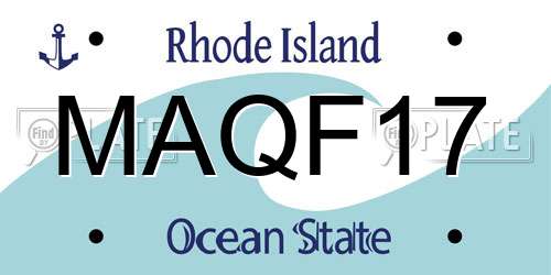 MAQF17 Rhode Island License Plate