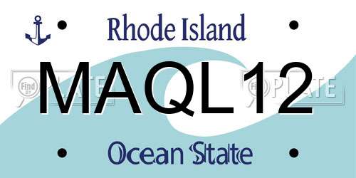 MAQL12 Rhode Island License Plate