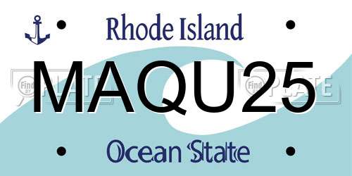 MAQU25 Rhode Island License Plate