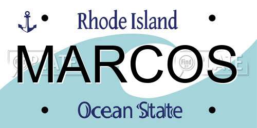 MARCOS Rhode Island License Plate