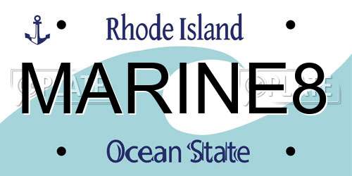 MARINE8 Rhode Island License Plate