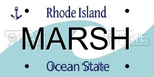 MARSH Rhode Island License Plate