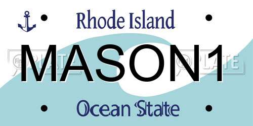 MASON1 Rhode Island License Plate