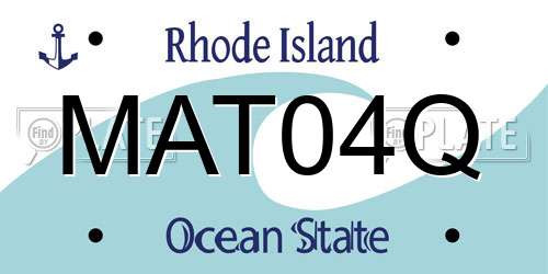 MAT04Q Rhode Island License Plate