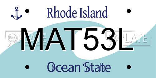 MAT53L Rhode Island License Plate