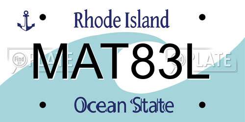 MAT83L Rhode Island License Plate