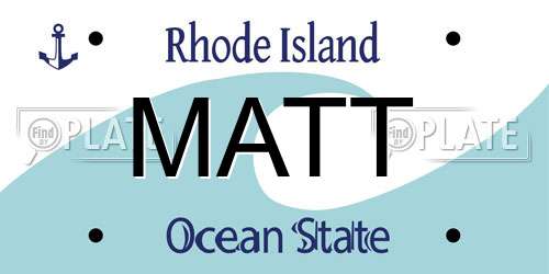 MATT Rhode Island License Plate