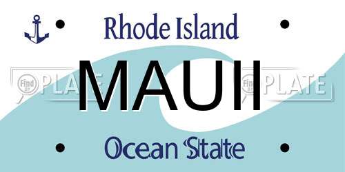 MAUII Rhode Island License Plate