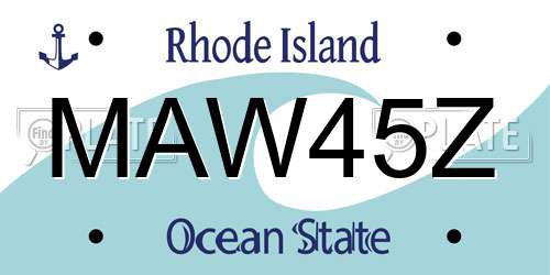 MAW45Z Rhode Island License Plate