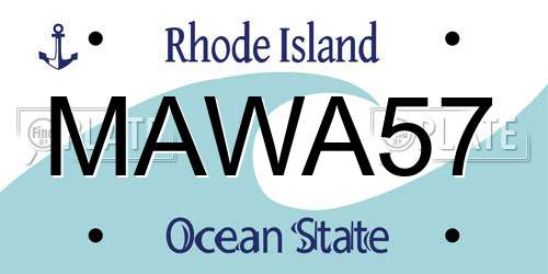 MAWA57 Rhode Island License Plate