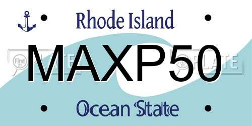 MAXP50 Rhode Island License Plate