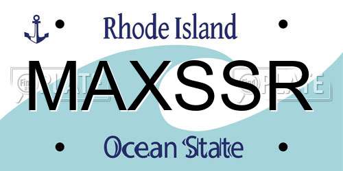 MAXSSR Rhode Island License Plate